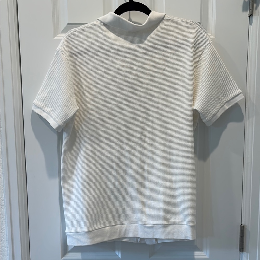 Zara Cream Short Sleeve Dress Shirt - Picture 3 of 3